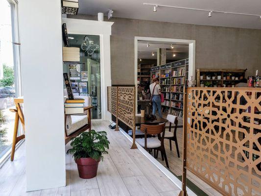 Sitting in Front Window Seating Area at Bound Books