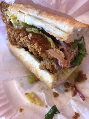 "The Crispy Shnizel" / Quite possible one of the best breaded chicken cutlets I may have ever had in a sandwich.