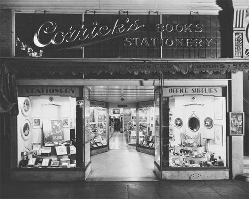 A view of the entrance to Corrick's back in the 1930's - a different location, but also on Fourth Street!