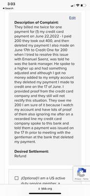 Report to BBB - the bank guy should get arrested!