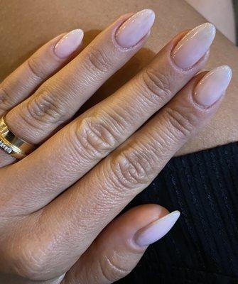 Acrylic on my natural nails by Kathy