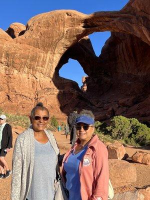 My sister and I at Arches National Park