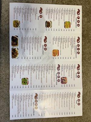 Extensive menu.