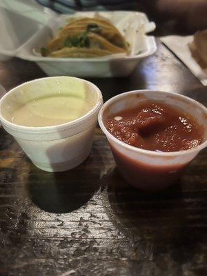 Cheese dip + salsa