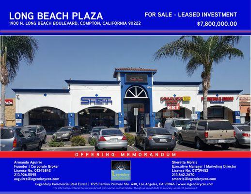 Long Beach Plaza 1900 N Long Beach Blvd, Compton, CA Active - Community Center For Sale | $7,800,000 | 28,000 SF GLA