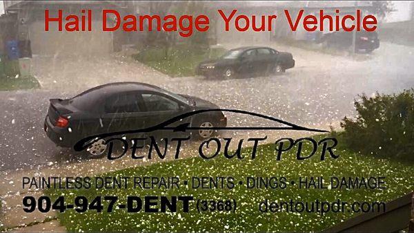 Hail Damaged Vehicle, repair with Paintless Dent Repair technique. Save your factory paint!