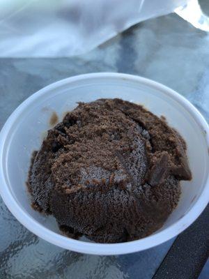 Freezer burned ice cream