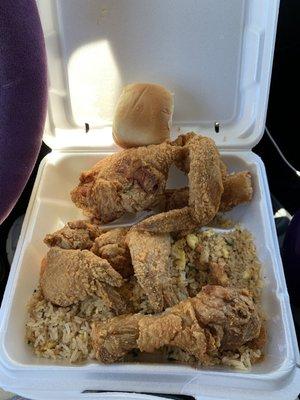 Fried chicken and fried rice from Original Blue Store