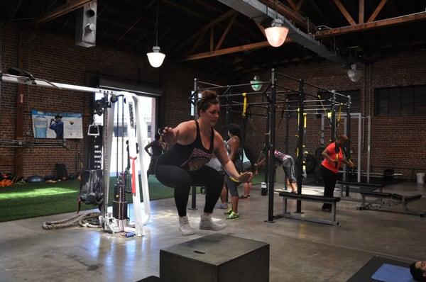 Amber doing some plyometrics. She always wanted to do box jumps, look at her go. So commited and just a pleasure to work with.