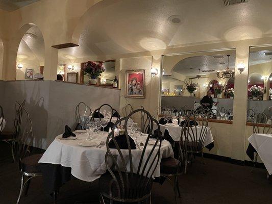 Sunken dining area