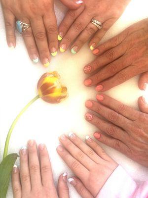 Beautiful nails on Easter of family of 3 generations