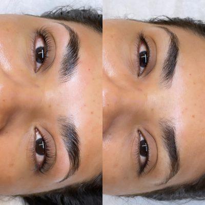 Lashlift + Tint and Brow Lamination + Shaping
You'll fall in love with the results. 

Left pic- after* Right pic- before