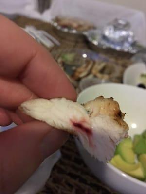 DISGUSTING bloody chicken found in the salad