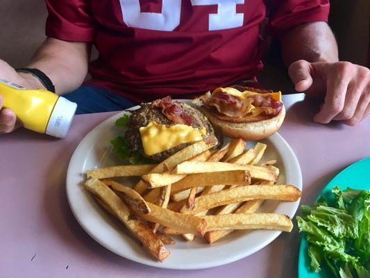 Bacon Cheeseburger. Simple and tasty, especially after a day on the field.