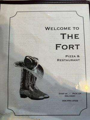 Front of menu