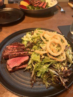 Salad with steak