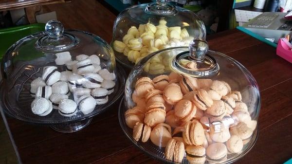 Look at those orange and chocolate macarons.