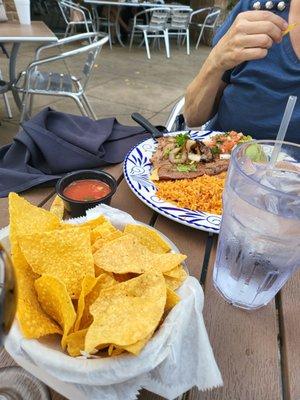 Patio is nice, but wind blowing chips everywhere