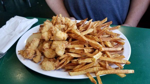 Fried chicken and fries