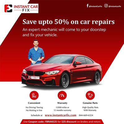 Save upto 50% on car repairs