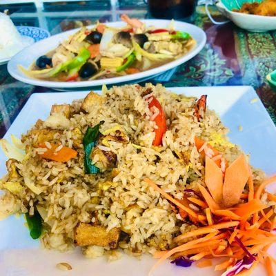 Tofu fried rice & Volcano Shrimp