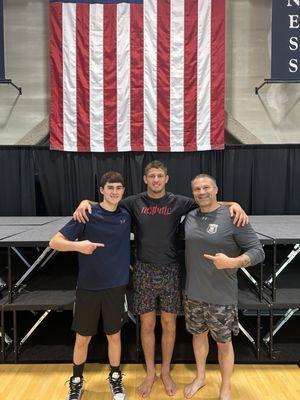 Multiple time IBJJF World Champion Nicholas Meregali after training with Mark Staniszewski and son Luke at NCPD Training Center