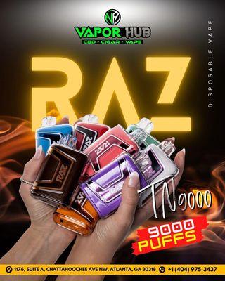 Cloud goals just hit new heights with RAZ TN9000 exclusively available at Vapor Hub Chattahoochee!