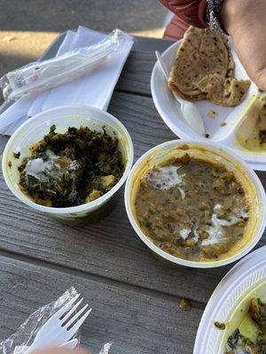 Aloo-Palak and Dal Makhni