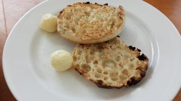 Toasted English muffin for brunch