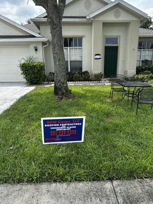 Sign in front of my house with contact & license