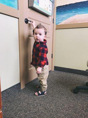 Cutie pie at Families First ready to go home after shots!