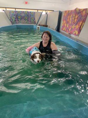 Kathy and atlas swimming