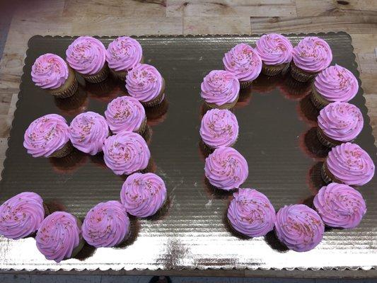 30th Birthday cupcake cake