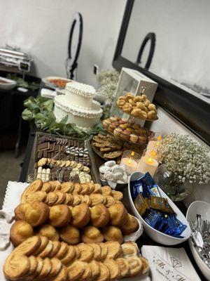 Dessert bar next to food buffet.