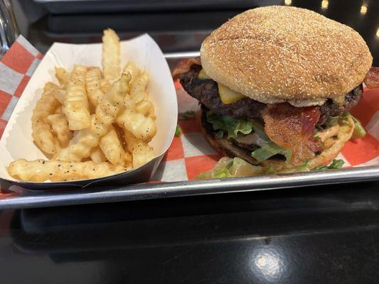 Lasso Burger and fries