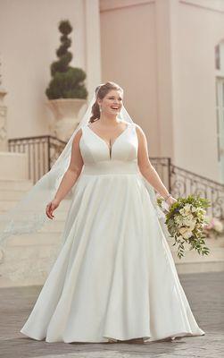 Plus size simple wedding dress