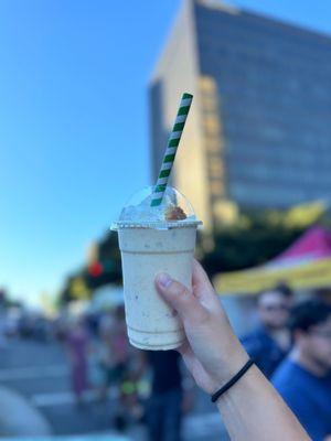 Peach cobbler milkshake