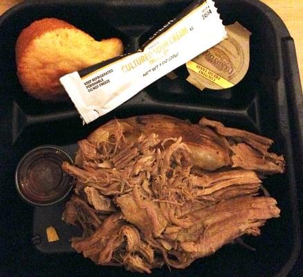 BBQ Baked Potato Thursday Special. Look closely for a nice-size baked potato under that heaping mound of pulled pork.