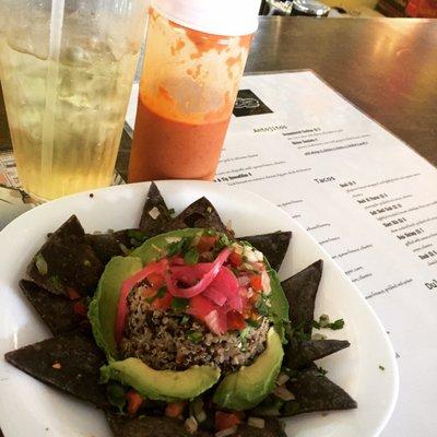 Quinoa salad with avocado & pico de gallo. You can add protein to it as well like shrimp, chicken, bistec, brisket, or pork.