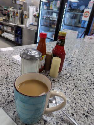 Coffee & condiments.