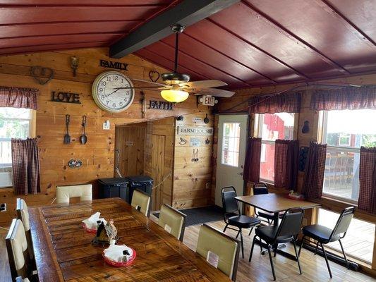 The inside dining area is air conditioned and super cute!