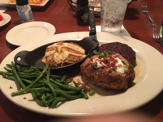 Savanna Crab Cake and Sirloin cooked to perfection!