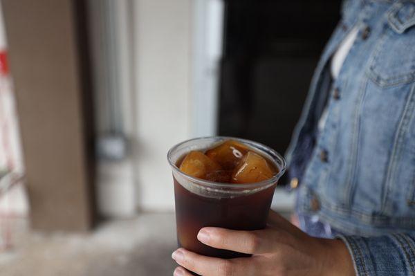 Large Ice Cold Yaupon Tea. Our Yaupon is sustainably wild harvested here in Texas!