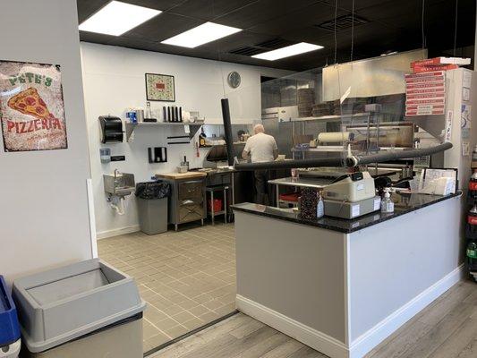 The oven/register area