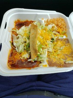 Taco enchilada plate less than $9