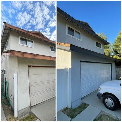 Before & After of this Santa Clarita Homes Exterior Painting