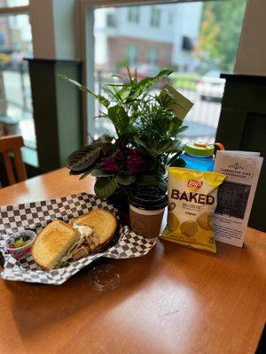 Lunch combo-Sandwich, chips, and tiny fruit cup