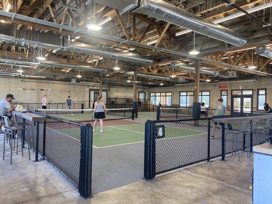 Indoor pickleball area