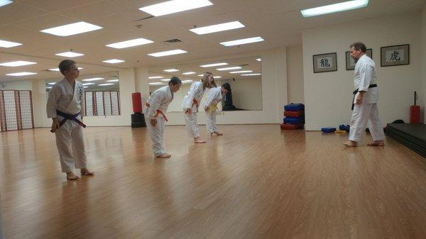 The class preparing for katas.