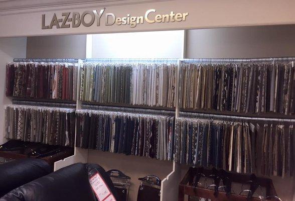 An important part of our La-Z-Boy gallery, the fabric design center.